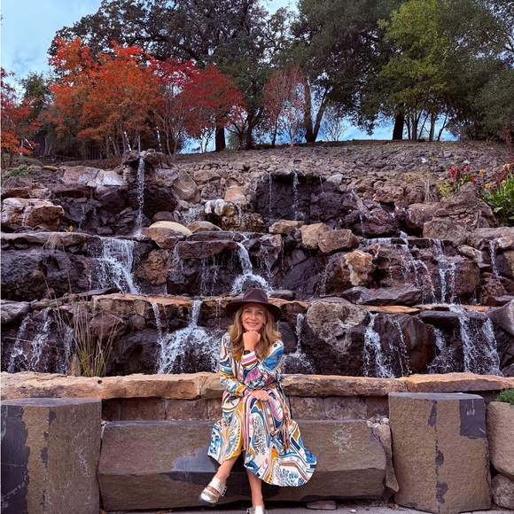 FARM Rio Cerrado Stamps Midi Shirt Dress. Size S. - Picture 7 of 7